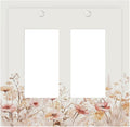 Decorative Outlet Covers Boho Floral Watercolor Flower Pattern 2 Gang Double Rocker Light Switch Cover Plate Electrical Switch Plate Cover Decorate GFCI Wall Plate for living Room Home Decor