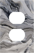 Grey And White Marble Abstract Art Print Outlet Covers 1 Gang Duplex Light Switch Cover Decorative Switch Plates Electrical Receptacle Faceplate Wall Plate for Bathroom Kitchen Decor