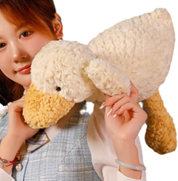 OUKEYI 13.7" /35cm Duck Stuffed Animals Toys, Soft White Duck Plush Pillows Hugging Squishy Duck Plushie Toys Gifts for Kids Christmas Valentine's Day