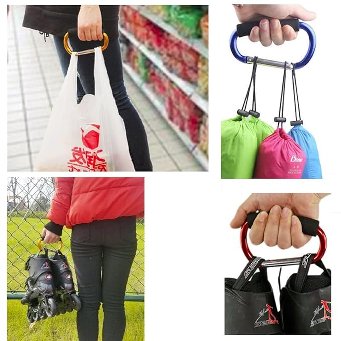 Stroller Hooks by Baby,2 pcs Carabiner Stroller Hook Organizer for Hanging Purses, Diaper Bag, Shopping Bags. Clip Fits Single/Twin Travel Systems, Car Seats and Joggers(Sky Blue)