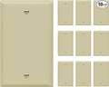 ENERLITES Blank Device Wall Plate, Gloss Finish, Standard Size 1-Gang 4.50" x 2.76", Polycarbonate Thermoplastic, 8801-I-10PCS, Ivory (10 Pack)