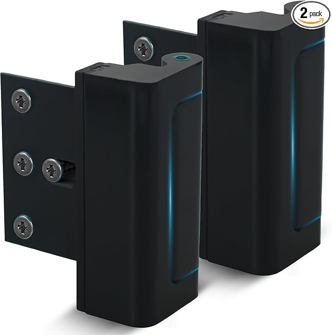 Dwell+Good Door Locks (2-Pack) - Easy To Install Aluminum Home Security Door Locks for Front Door - Child Proof Door Lock for Kids Safety - Withstand 800 lb of Force & Tamper Proof Top Door Lock Latch
