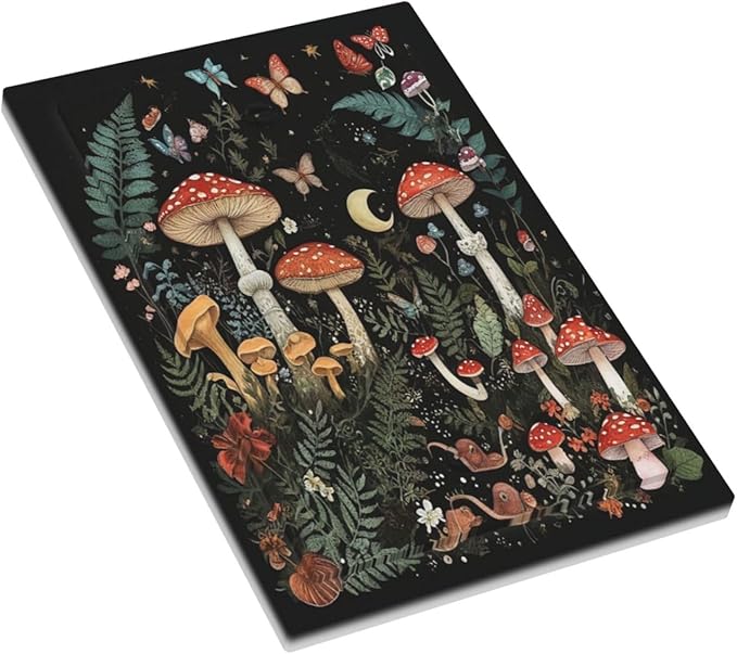 Cartoon Floral Mushroom forest Butterfly Flowers Light Switch Cover Plate 1 Gang Electrical Wall Plates Faceplate Decorative Switch Plate No Device Blank for Bedroom Kids Room Decor