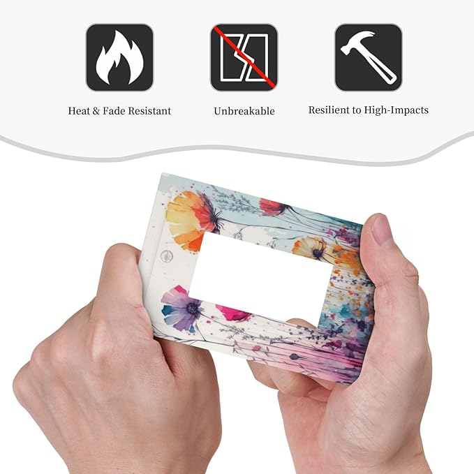 Light Switch Cover Plate Abstract Floral watercolor flowers 1 Gang Wall Plates Single Rocker Outlet Covers Wildflower Decorative GFCI Receptacle Cover Electrical Switchplate for Home Decor