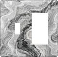 Beautiful Grey Marble Texture Simple Abstract Print Outlet Covers 1 Toggle 1 Rocker Combination Decorative Wall Plate Electrical Switch Plates Light Switch Cover Plate for Bathroom Kitchen Decor