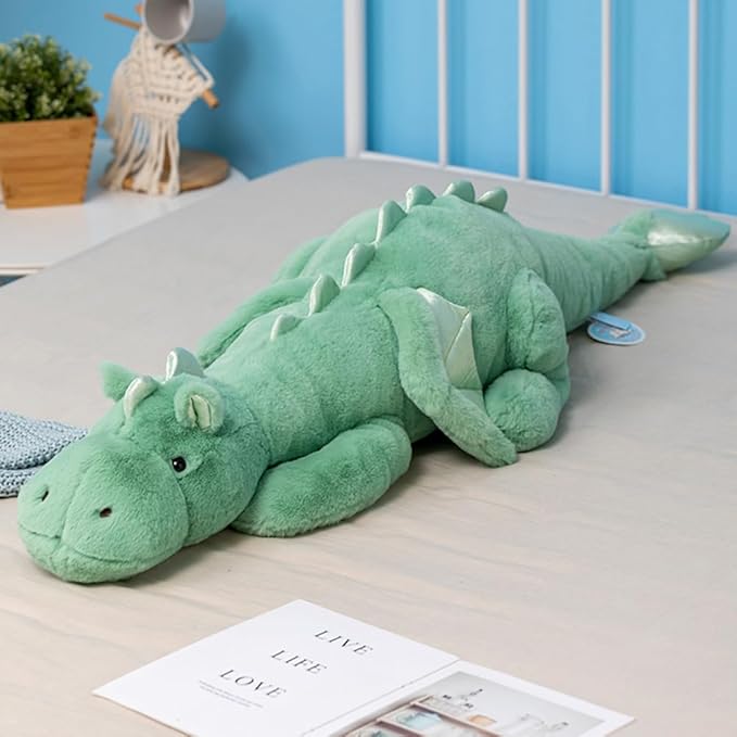 Weighted Stuffed Animals for Kids 27.5" 2Lbs, Soft and Sturdy Weighted Dragon Plush, Small and Green Dragon Stuffed Animal