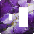 Decorative Outlet Covers Abstract Luxury Purple Gold Marble Textures 2 Gang 1 Gang Wall Plate Cover Single Toggle Rocker Combination Light Switch Cover Plate Jumbo Switch Cover Plate
