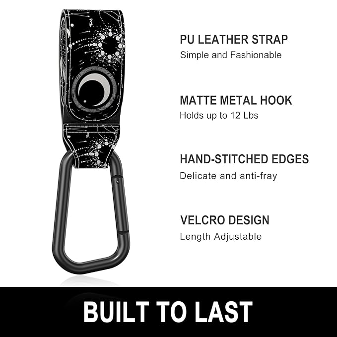 Baby Stroller Hooks for Hanging Bags, Universal Stroller Clips Accessories, Mommy Hook for Diaper Bag, Shopping Cart, Purse, Backpack - 2 Pack, Starry Sky