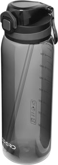 Opard Peak 1000 ml/34 oz Water Bottle with Straw Cap, BPA-Free, Leak Proof Flip Top Bottle