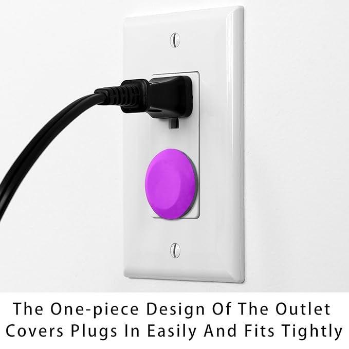 Pure Dark Purple Pattern Outlet Covers Baby Proofing Child Proof Plug Covers for Electrical Outlets Easy Install Outlet Plug Covers