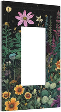 Decorative Outlet Covers Brainstorming Sketches of Weeds Wildflowers Plants 1 Gang Single Decora GFCI Device Light Switch Covers Plate 1 Rocker Wall Plate Jumbo Face Plate