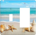 Outlet Covers Seashells Beach Starfish Scallop 1 Toggle 1 Rocker Combination Decorative Wall Plate Electrical Switch Plates Light Switch Cover Plate For Bathroom Home Decor