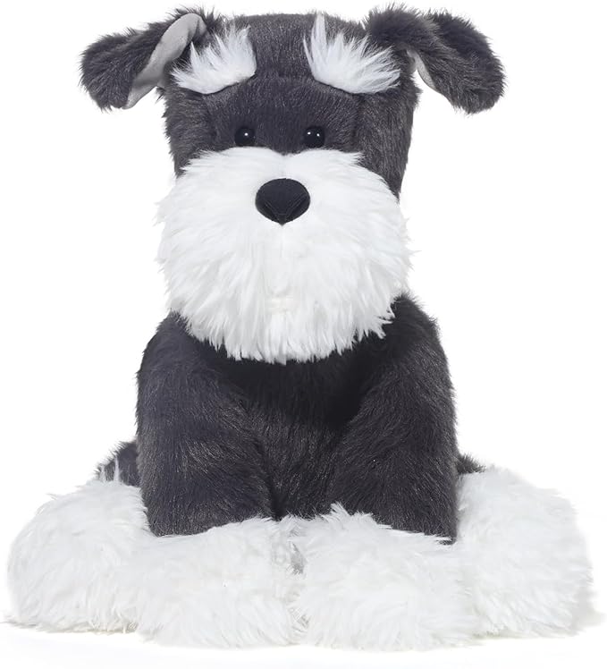 Stuffed Animals Schnauzer Puppy Plush Toys 11 inches Soft and Comfort Dog Plushie for Boys and Girls, Grey/White