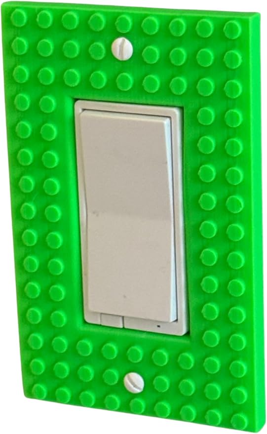 Brick Wall Plate, Rocker Toggle Light Switch Cover for Kids Bedroom, Game Room, 1-Gang (Light Green)