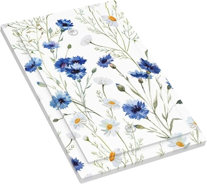 Light Switch Covers Watercolor Daisy Blue Floral Vintage Plant Decorative Switch Plates 1 Gang Blank No Device Outlet Covers Electrical WallPlates for Bedroom Home Decor