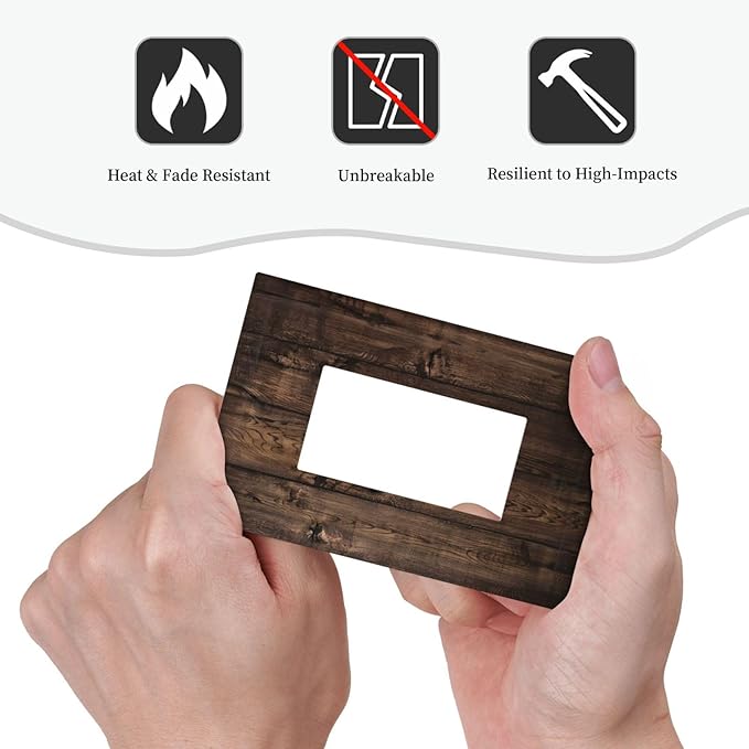 Rustic Brown Wood Plank Vintage Wooden Texture Print Decorative Outlet Covers 1 Gang Single Rocker Light Switch Cover Plate Wall Plates GFCI Faceplate for Farmhouse Home Decor