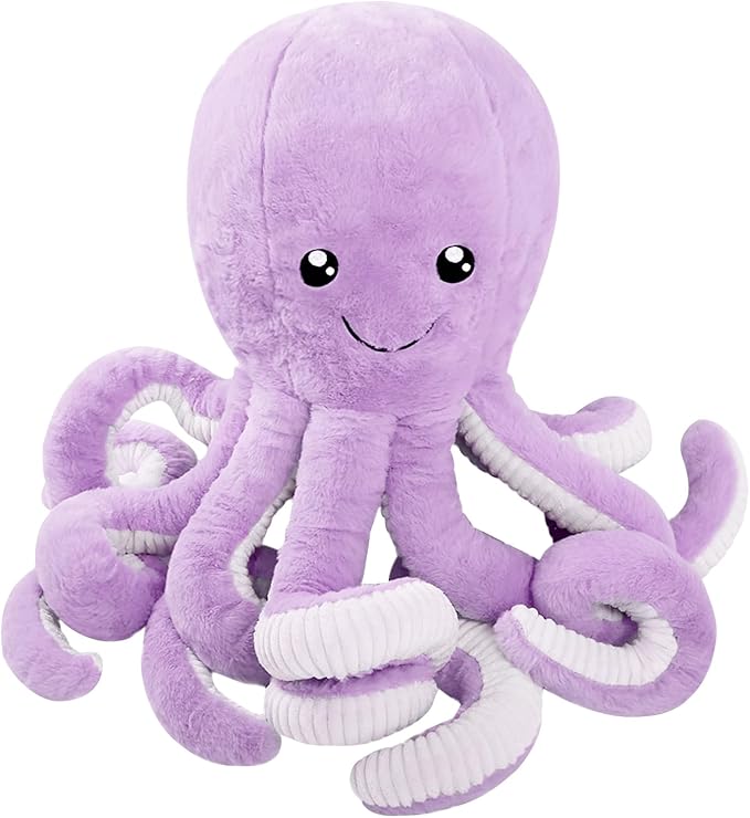 DENTRUN Octopus Stuffed Animals, Giant Octopus Plush Doll Play Toys for Kids Girls Boys Adults Birthday Xmas Halloween Present Stuffed Sea Animals Plushie, 7/16/24/32 Inches, 5 Colors