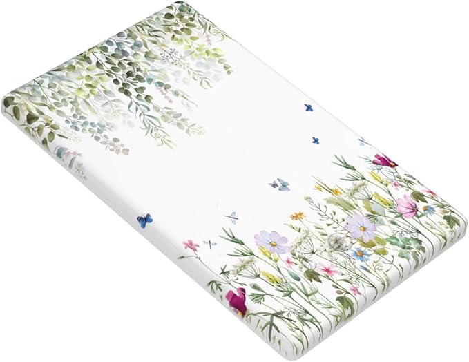 Green Floral Leaves Light Switch Cover Decorative Wild Flower Single Blank Wall Plate Electrical Switchplate Faceplate for Bathroom Kitchen Bedroom