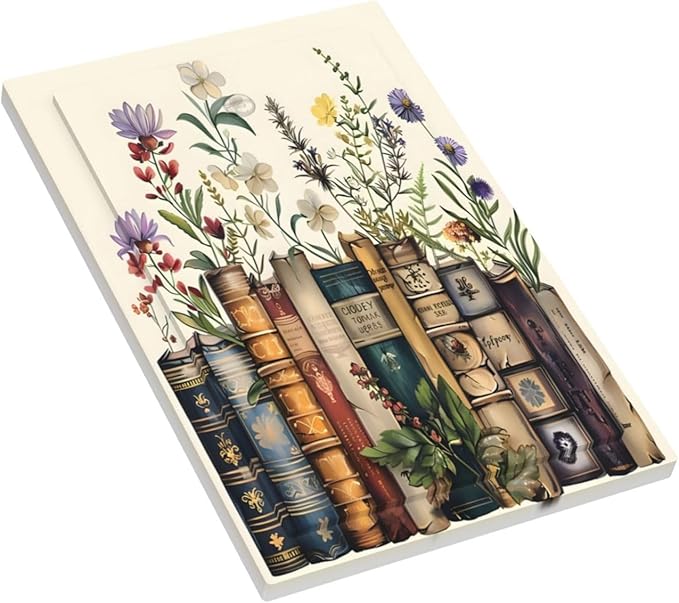 Plant Floral Books Colorful Flower Light Switch Cover Plate 1 Gang No Device Blank Electrical Wall Plates Faceplate Decorative Switch Plate Covers for Kids Room Bedroom Decor