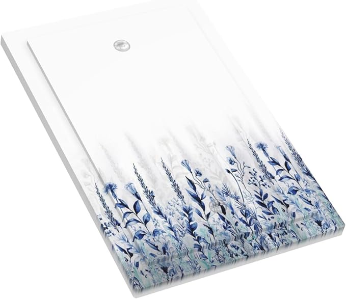 Decorative Light Switch Cover Plate Rustic Blue Plants Wildflowers Boho Leaves Unique 1 Gang No Device Switch Plate Covers Blank Wall Plate Cover Switchplate Electrical Faceplate