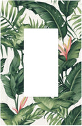 Tropical Leaf Jungle Botanical Palm Tree Greenery Floral Decorative Outlet Covers 1 Gang Single Rocker Light Switch Cover Plate Wall Plates GFCI Faceplate for Bedroom Living Room Decor