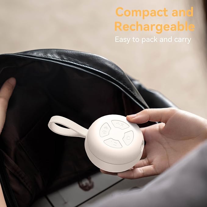 Portable Sound Machine for Baby | White Noise | 12 Soothing Sounds | Noise Canceling for Travel, Office, Nursery | Baby Shower | Registry Gift | Sleep Soother for Babies Kids Adults | Putty