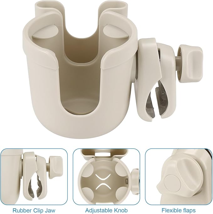 Accmor Stroller Cup Holder with Phone Holder, Bike Cup Holder, Universal Cup Holder for Uppababy Nuna Doona Strollers, 2-in-1 Cup Phone Holder for Stroller Bike Accessory
