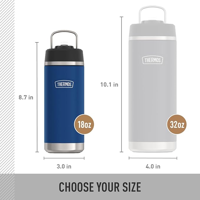 THERMOS ICON SERIES, Insulated Water Bottle with Straw Lid - 18 Ounce, Lime - Stainless Steel Vacuum Insulated Water Bottle with Straw Lid