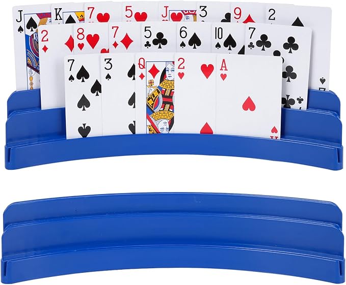 Three-Layer Design Playing Cards Holders，Playing Card Holder for Kids Adults Hands Free Card Holder for Family Card Game Nights Poker Parties