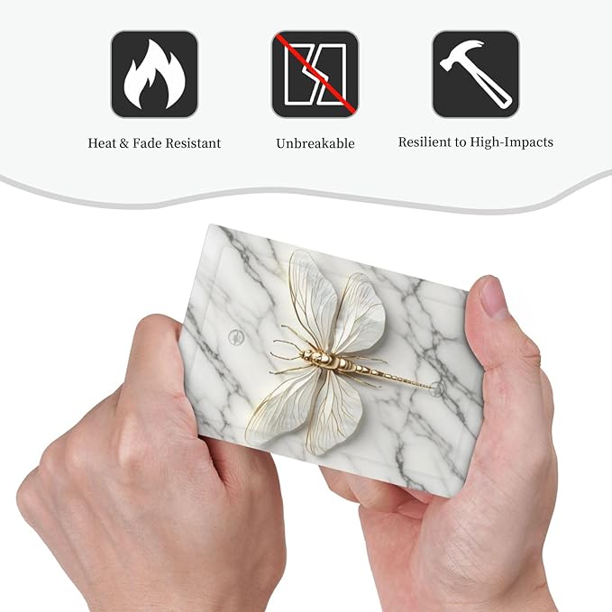 White Gold Marble Dragonfly Abstract Modern Light Switch Cover Plate 1 Gang No Device Blank Electrical Wall Plates Faceplate Decorative Switch Plate for Bathroom Home Decor