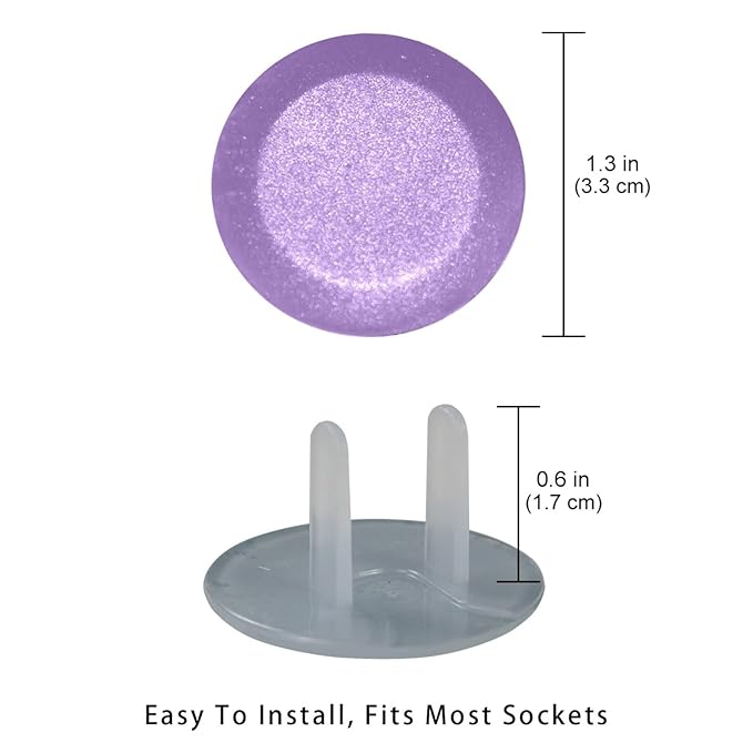 Pure Purple Color Outlet Covers Baby Proofing - Plug Covers for Electrical Outlets, Child Proof Socket Covers, Baby Safety Products for Home, Office
