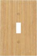 Rustic Woodgrain 1-Gang Toggle Light Switch Plate, Minimalist Farmhouse Wooden Decorative Wall Plate for Home Decor