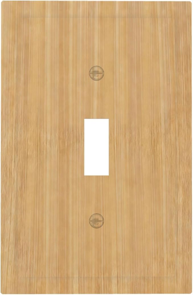 Rustic Woodgrain 1-Gang Toggle Light Switch Plate, Minimalist Farmhouse Wooden Decorative Wall Plate for Home Decor