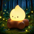 WANIDEA Fake Campfire Lamp, Ambient Lighting, Desk Accessories, Portable Rechargeable Night Light, Candlelight Mode Mood Lighting, Bedroom, Desktop, Camping Decor, Cute Gifts