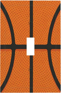 Vintage Basketball Texture 1-Gang Toggle Light Switch Plate, Sports Themed Decorative Wall Plate for Boy's Bedroom Decor