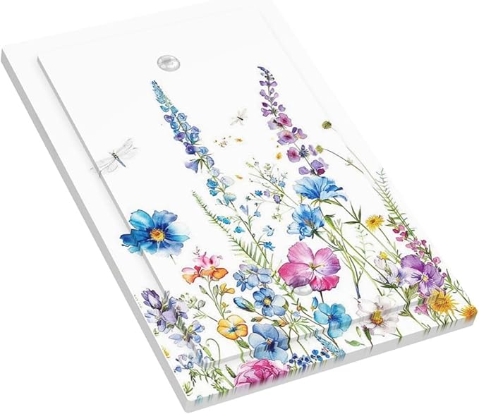 Light Switch Cover Plate Boho Colorful Flowers Plants And Dragonflies 1 Gang No Device Blank Electrical Wall Plates Faceplate Decorative Switch Plate for Bedroom living Room Decor