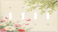 Light Switch Covers Garden Flowers Green Leaves And Butterflies Quad Toggle 4 Gang Wall Plate Electrical Faceplate Decorative Switch Plates for Bedroom Cabin Decor
