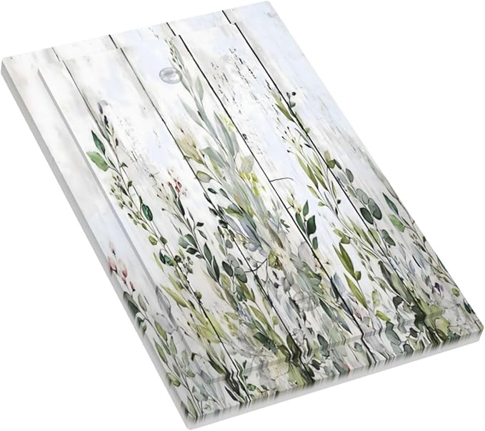 Sage Green Eucalyptus Rustic Country Botanical Leaf Flower Light Switch Cover Plate 1 Gang No Device Blank Electrical Wall Plates Faceplate Decorative Switch Plate Covers for Farmhouse Bedroom Decor