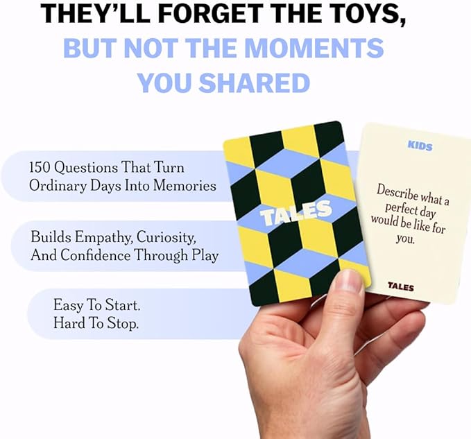 TALES 150 Conversation Cards, Kids Edition, Fun Family Games for Kids, Perfect for Dinners, Road Trips, Classrooms & Game Nights, Gifts & Gatherings, Conversation Starters to Spark Creativity