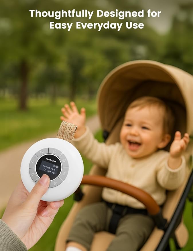 Glocusent White Noise Machine with Night Light, 62 Soothing Sounds & 9 Colors Night Light Portable Sound Machine - Baby Sound Machine for Sleeping, Noise Canceling for Home Office Travel