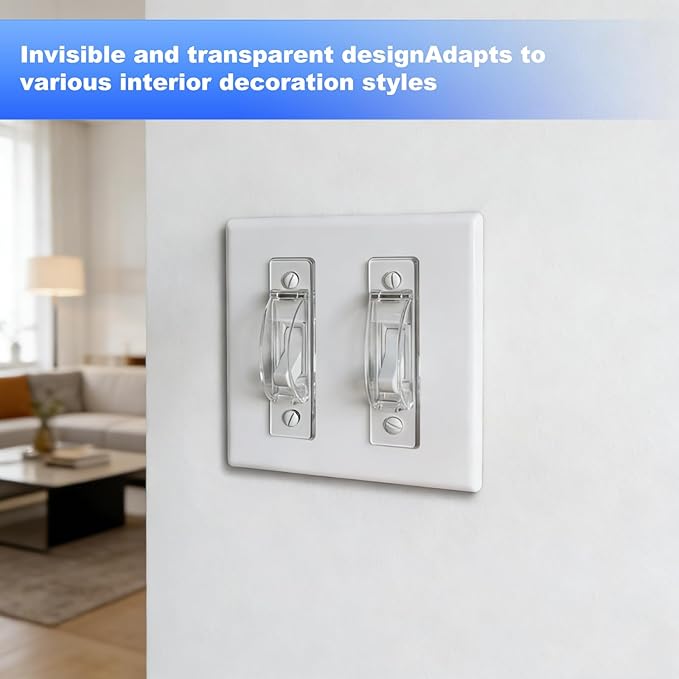 Light Switch Guard, 4 Pack Clear Light Switch Lock, Light Switch Cover Guard, Child Proof Light Switch Cover, Prevent Children and Adults from Accidentally Turning Your Lights on or Off