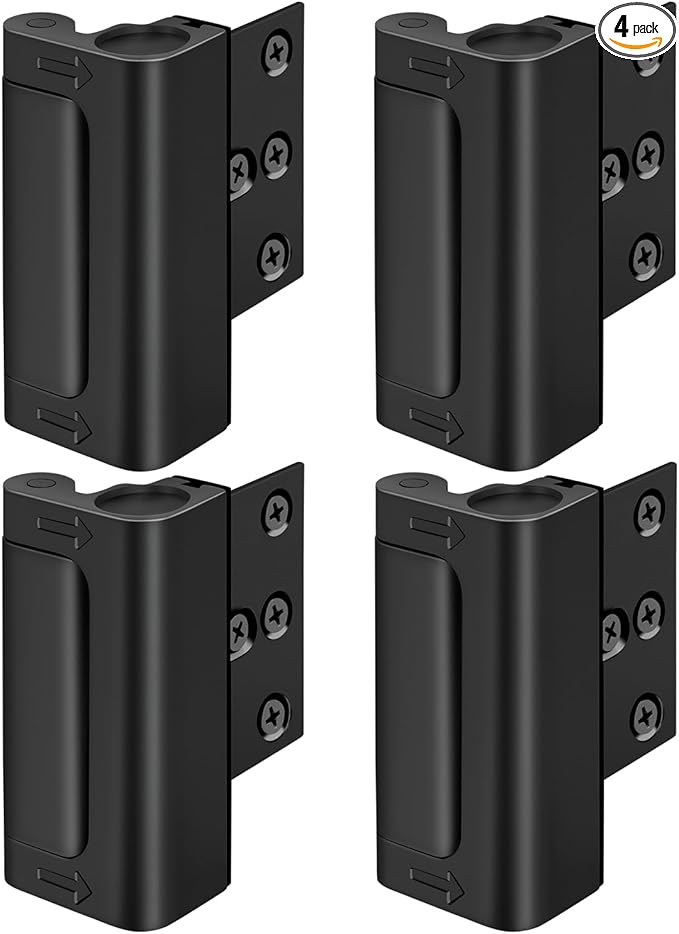 Metal Reinforcement Door Lock Security - Child Proof Lock for Front Door Child Safety Lock Home Security Door Lock with 8 Screws Withstand 800 lbs Inside Deadbolt Door Latch Lock Guard Patio Apartment