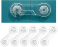 Cabinet Door Locks for Baby Proof and Child Safety, Fridge Locks for Kids,Cabinet Locks with Adhesive for Drawer Cupboards Fridge Oven Closet and Pantry, Childproof Door Latch (Transparent, 5 PCS)