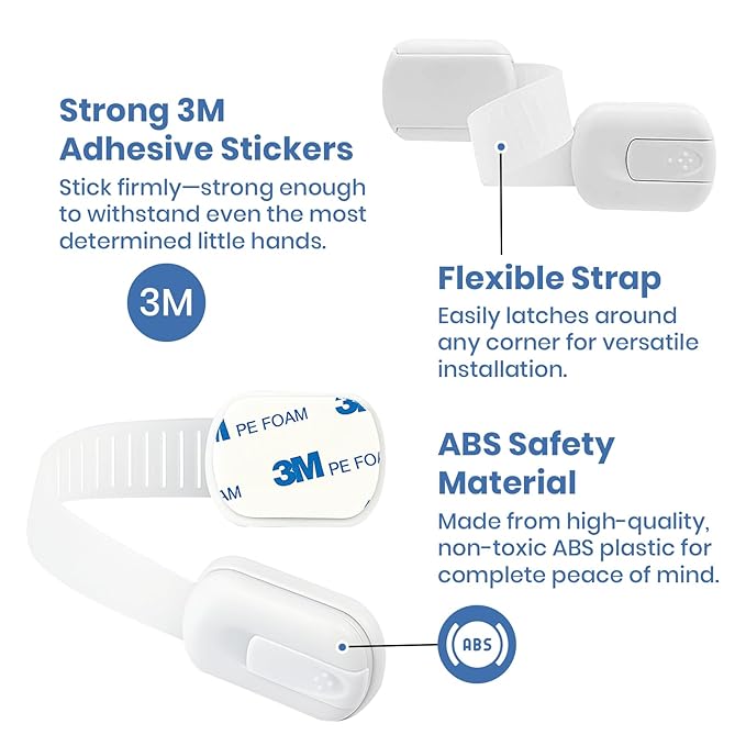 Baby Proofing Toilet Seat Locks (2-Pack) - Ideal Baby Proof Toilet Lid Locks (8.5" L x 3" W) - Easy Installation Toilet Locks Set - No Tools Required