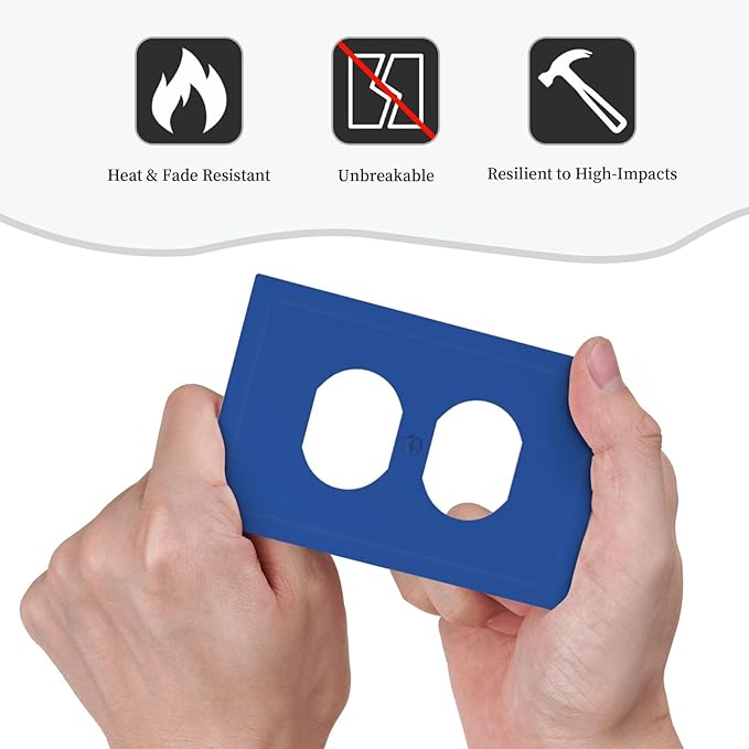 Blue 1 Gang Electrical Duplex Wall Plate Receptacle Outlet Covers Decorative Dual Single Device Light Switch Cover Switchplate