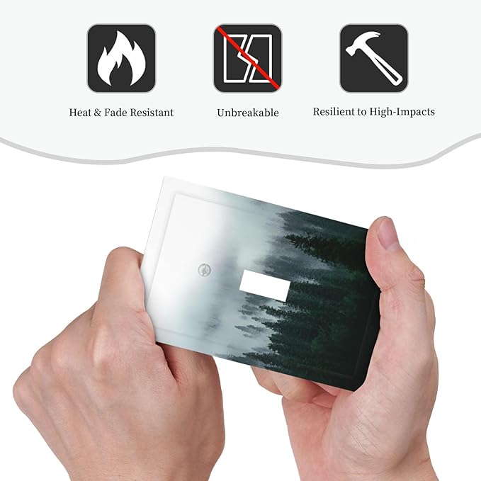 Forest Pine Forest Foggy Mountain Natural Scenery Decorative Light Switch Cover 1 Gang Single Toggle Device Electrical Faceplate Switchplates Decorator Outlet Wall Plate for Bed Room Living Room Decor