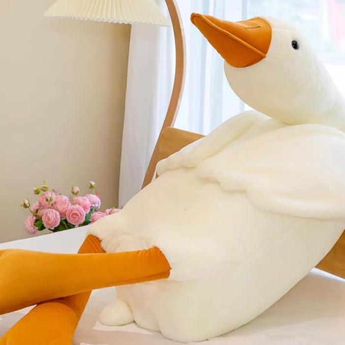 Ryttir Giant Goose Plush - 63" Extra Soft Goose Stuffed Animal Hugging Pillow with Rotund Belly,Safety Nursery Decor & Sensory Comfort Toy,Cuddle Companion for Kids(Birthday Gender Neutral Gift)