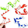 The Dreidel Company 3-Pack Snake Cube Three Assorted Colors Twist Puzzle Magic Snake Sensory Fidget Toys Collection Brain Teaser Party Favors Game for Kids Adults Teens, 3.25" x 2.25" (3-Pack)