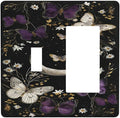 Outlet Covers Boho Crescent Moon Butterfly 1 Toggle 1 Rocker Combo Light Switch Cover Plate Decorative Switch Plate Covers Electrical Wall Plate for Bedroom Home Decor