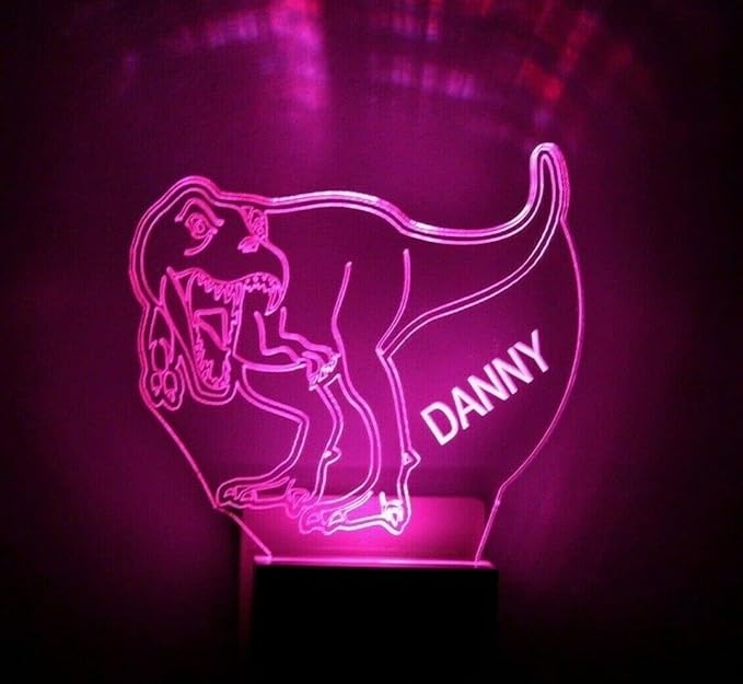 Night Light Multi Color Personalized LED Plug-in, Ultra-Slim Touch Night Light Smart Dusk to Dawn Sensor, Kids Children's Bedroom Kitchen Bathroom Hallway Play Room Variations (Dinosaurs)